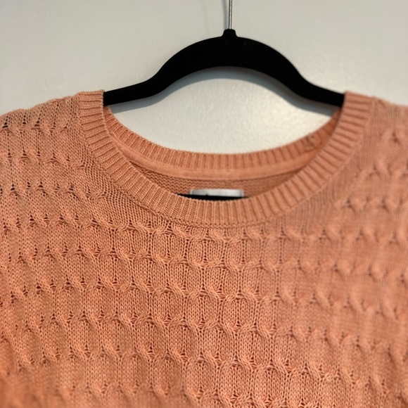 Croft & Barrow Women’s Sz: L Orange Cotton Cable-Knit Crew Neck Pullover Sweater - Picture 11 of 11